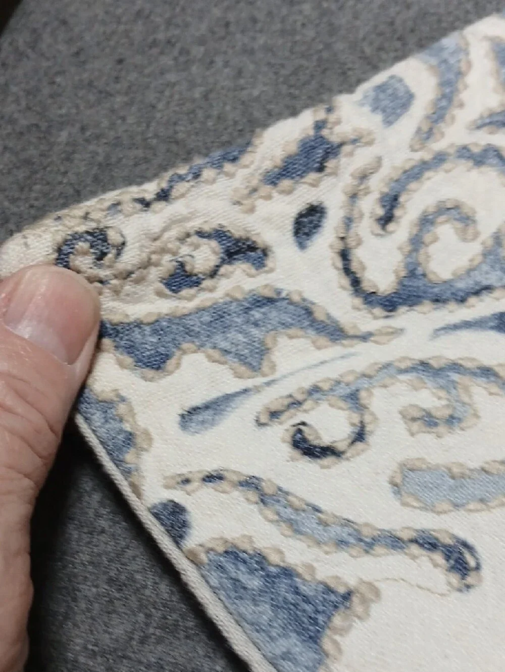Pottery Barn Blue and White Paisley linen + cotton pillow cover